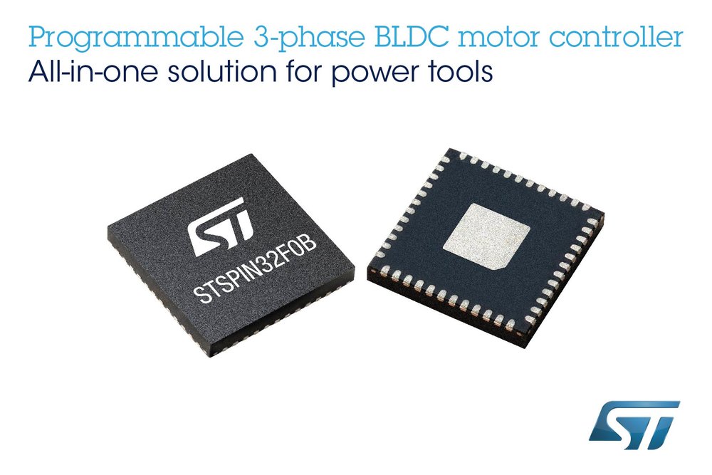 STSPIN32 Single-Shunt BLDC Motor Controller from STMicroelectronics Saves Space, Time, and Bill of Materials